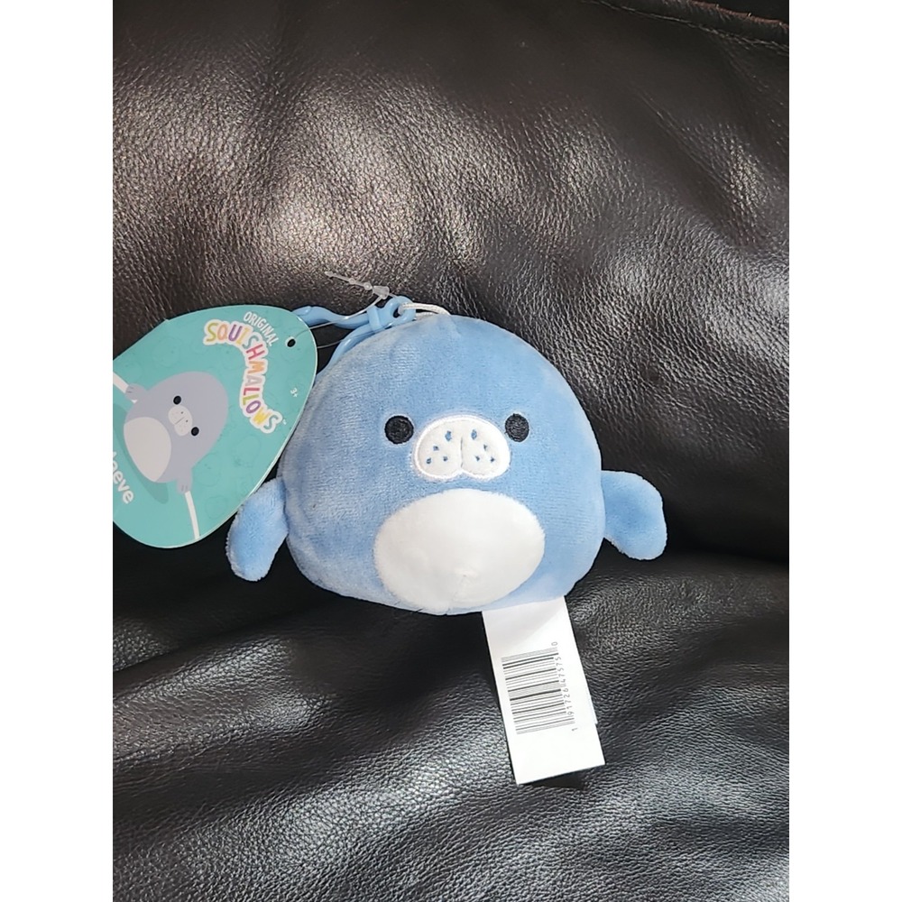 NWT Squishmallows Maeve the Manatee 3.5" Plush Clip-On Keychain